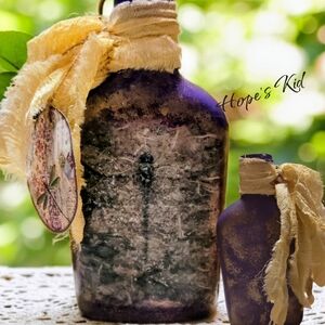 Purple Decorative Bottle with Ribbon